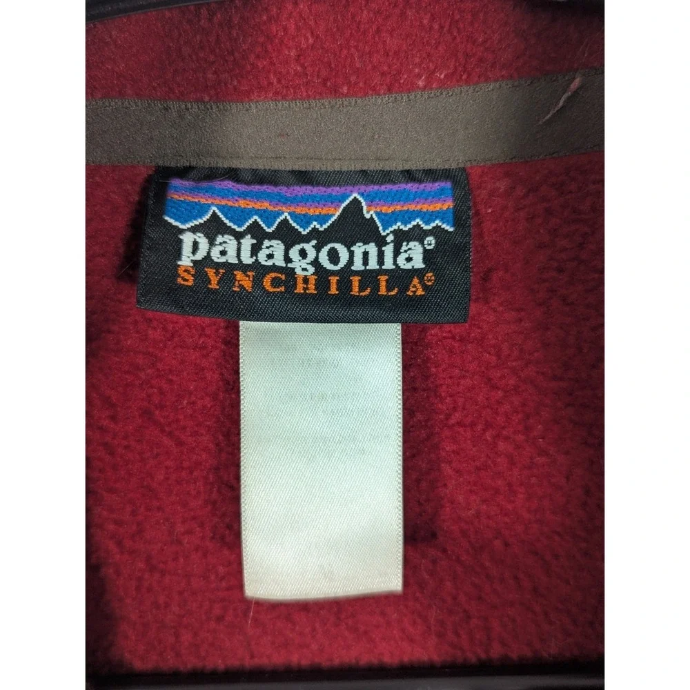 Vintage Patagonia Fleece Vest‎ Mens M Red Full Zip Hiking Outdoor USA Made 90s